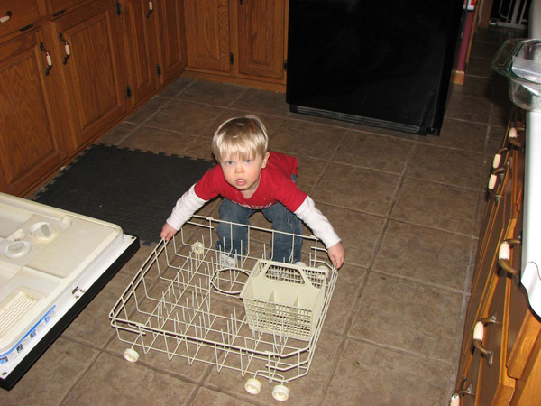 Christian with dishwasher rack, resized