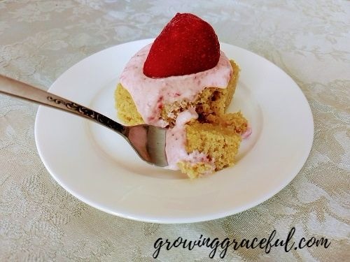 Butter cake bite labeled