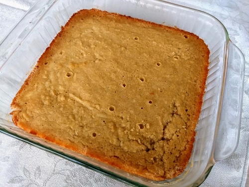 Butter cake in pan