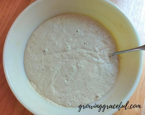 rice bread ready to pour