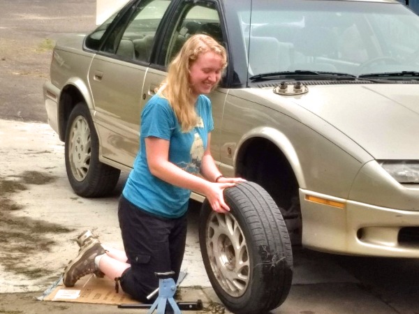 Angel tire changing